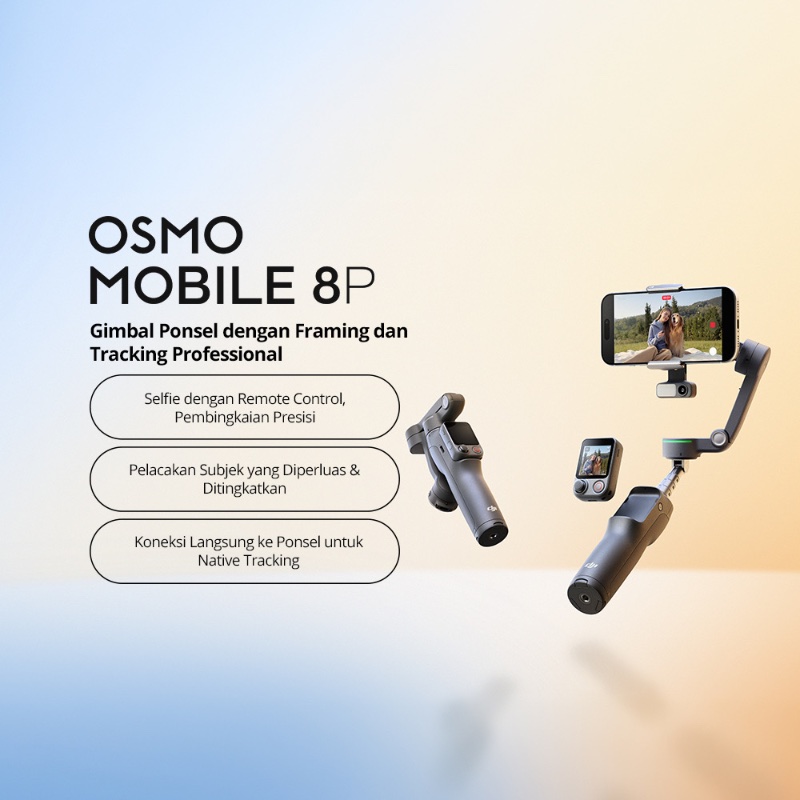 DJI Osmo Mobile 8P -  Smartphone Gimbal Stabilizer |Remote Control Selfies | Low-Angle Shots & 360°